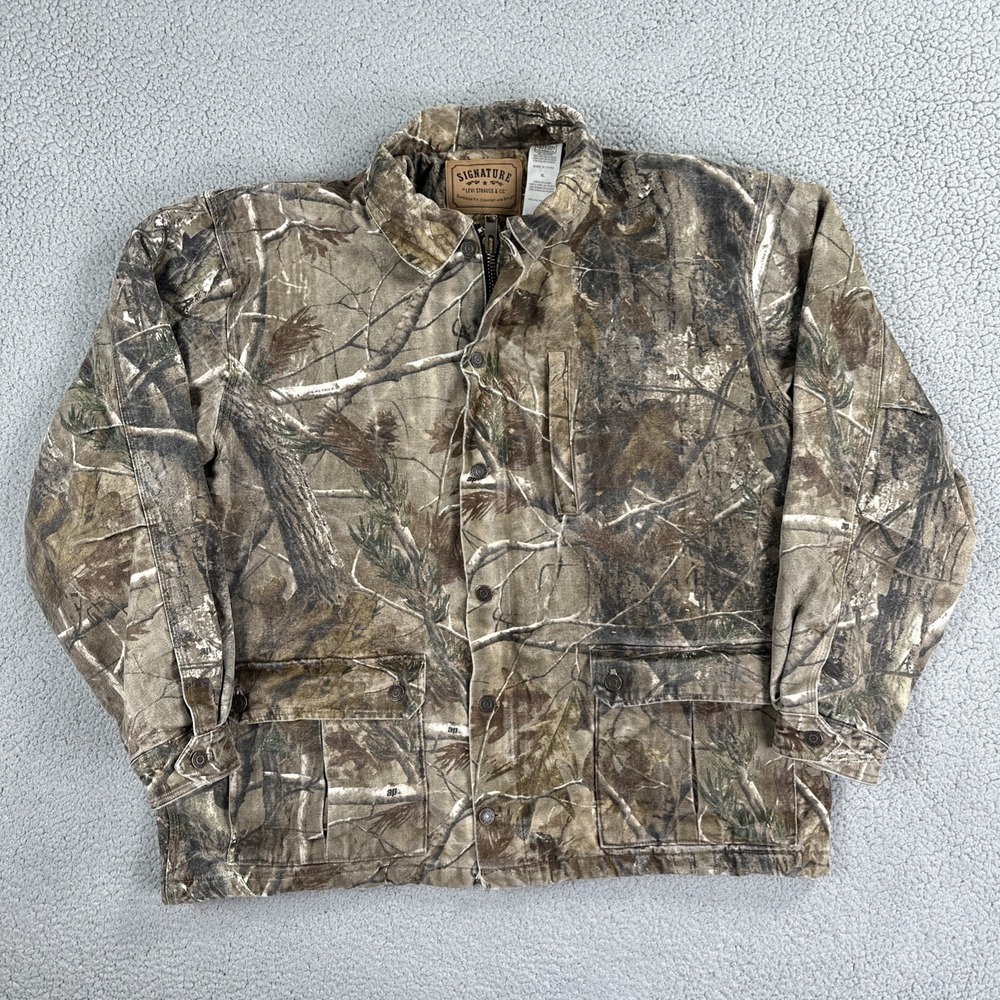 Levi Strauss Signature Field Gear Jacket Men XL Realtree Camo Lined Canvas Coat